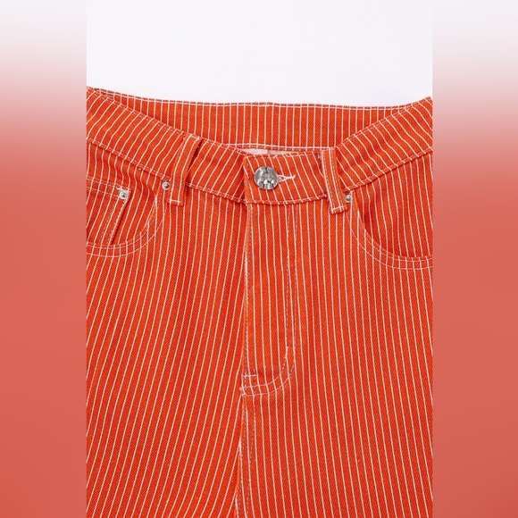 Fashion Brand Company Red Railroad Striped Denim - Picture 5 of 12